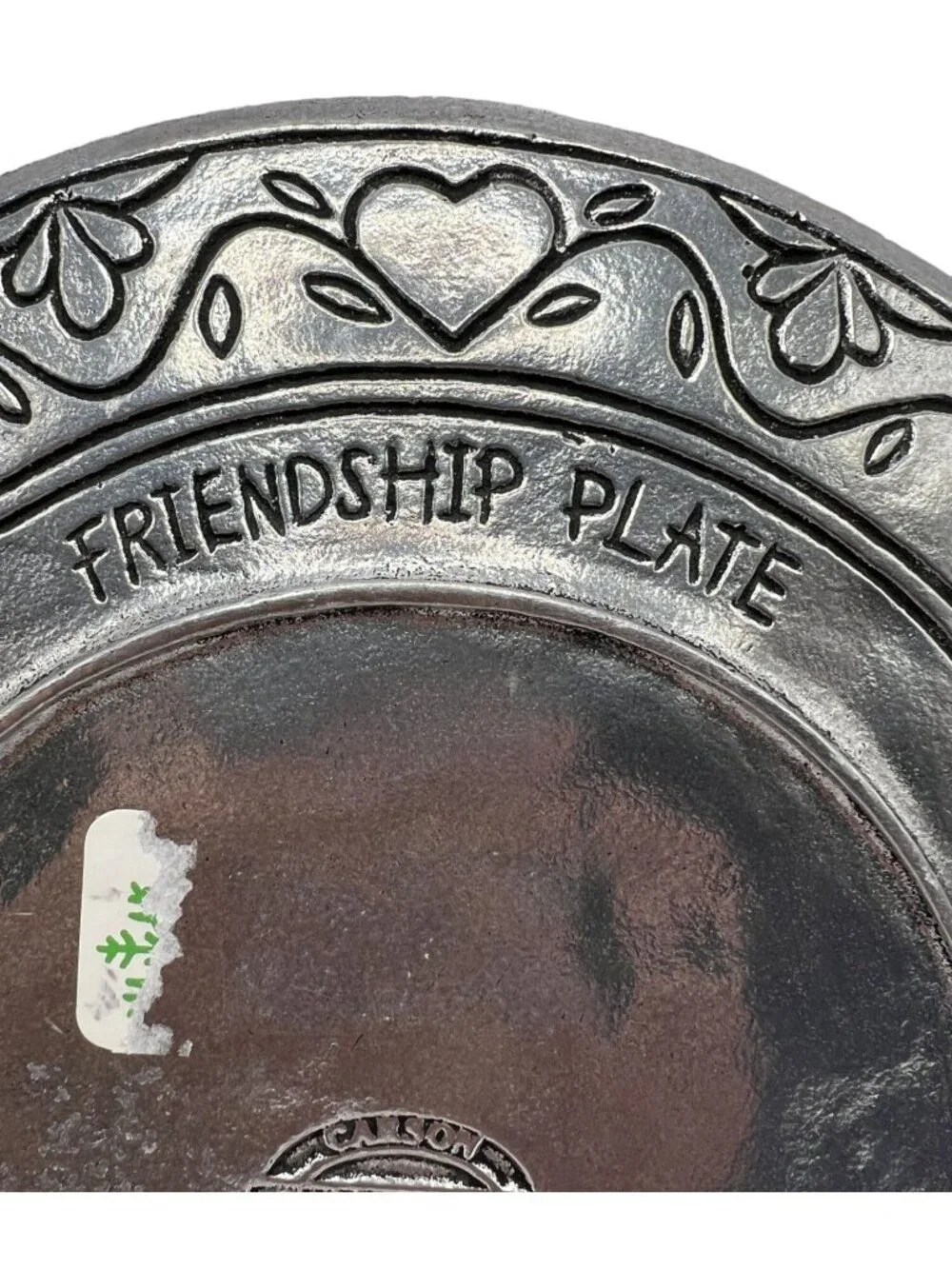 Vtg Carson Slatesmetal Pewter Pass It On Friendship Angels Plate